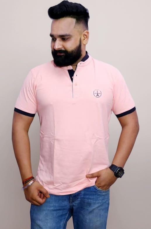 Mens Cotton Henley Neck/Chinese Collar Tshirt