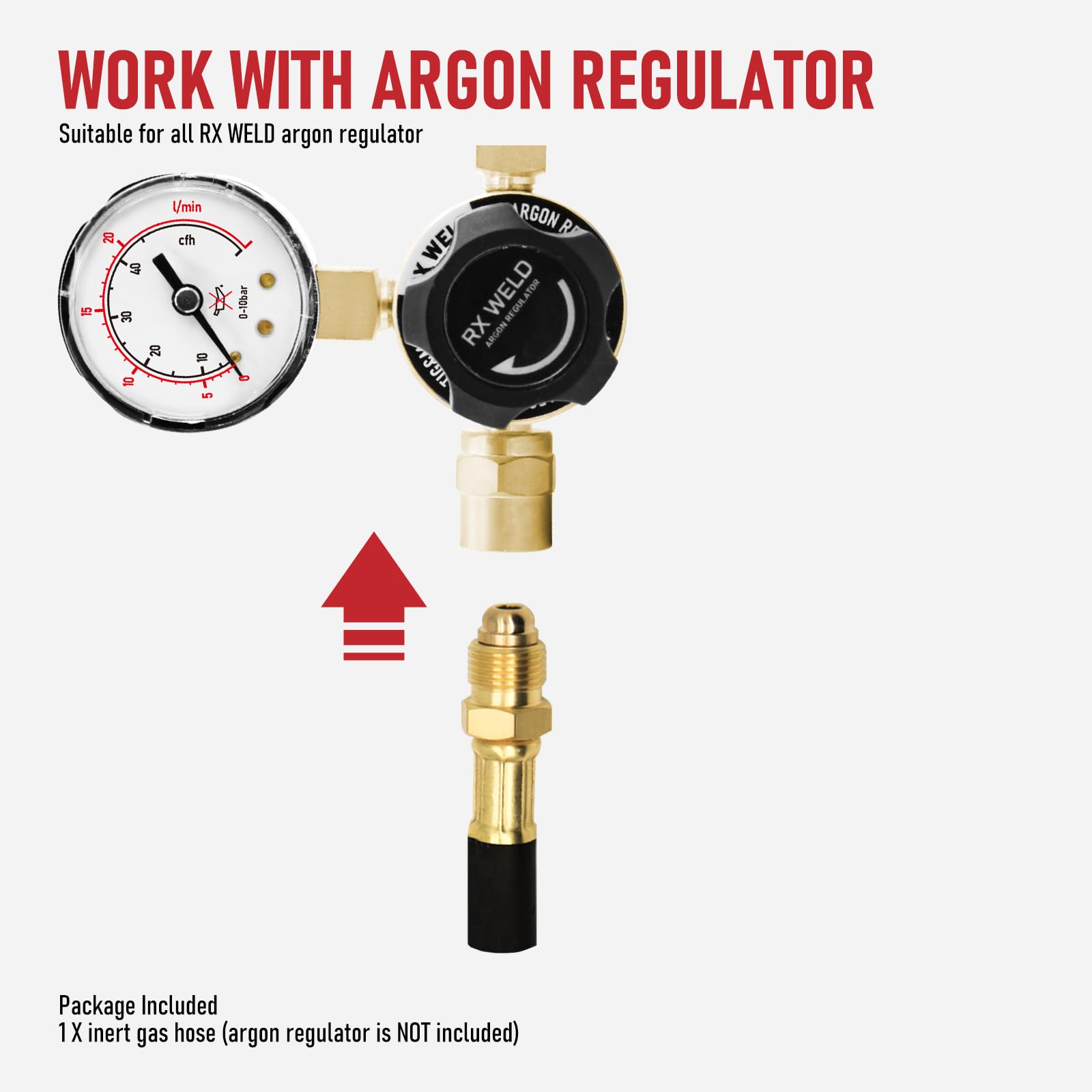 RX WELD Manguera de soldadura de gas inerte, manguera de flujo de argón (30 pies)