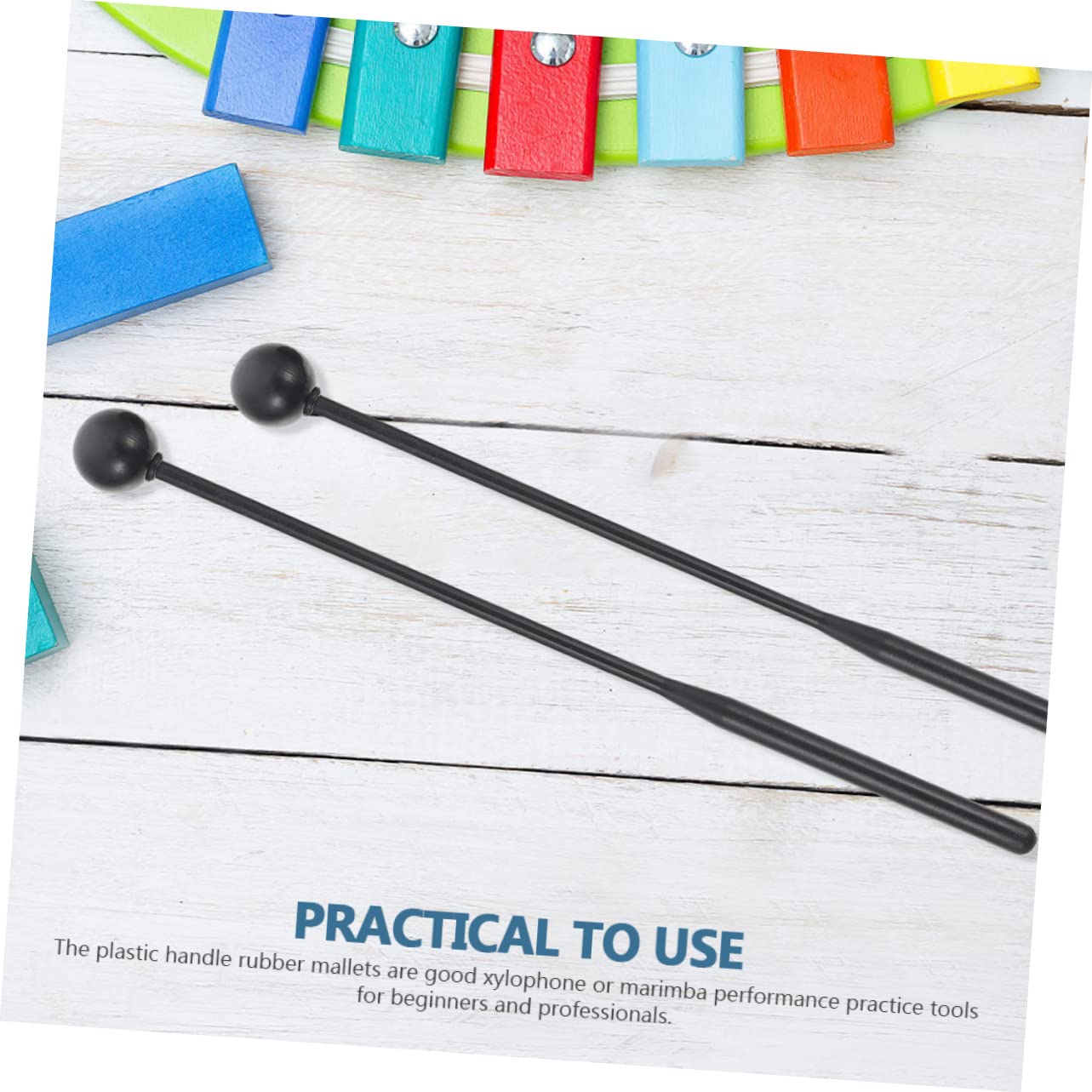 VICASKY 8pares Mallets De Percusión De Goma Para Xilófono y Marimba De Baquetas De Música Instrumento De Percusión y Práctico Para Estudiantes y Profesionales