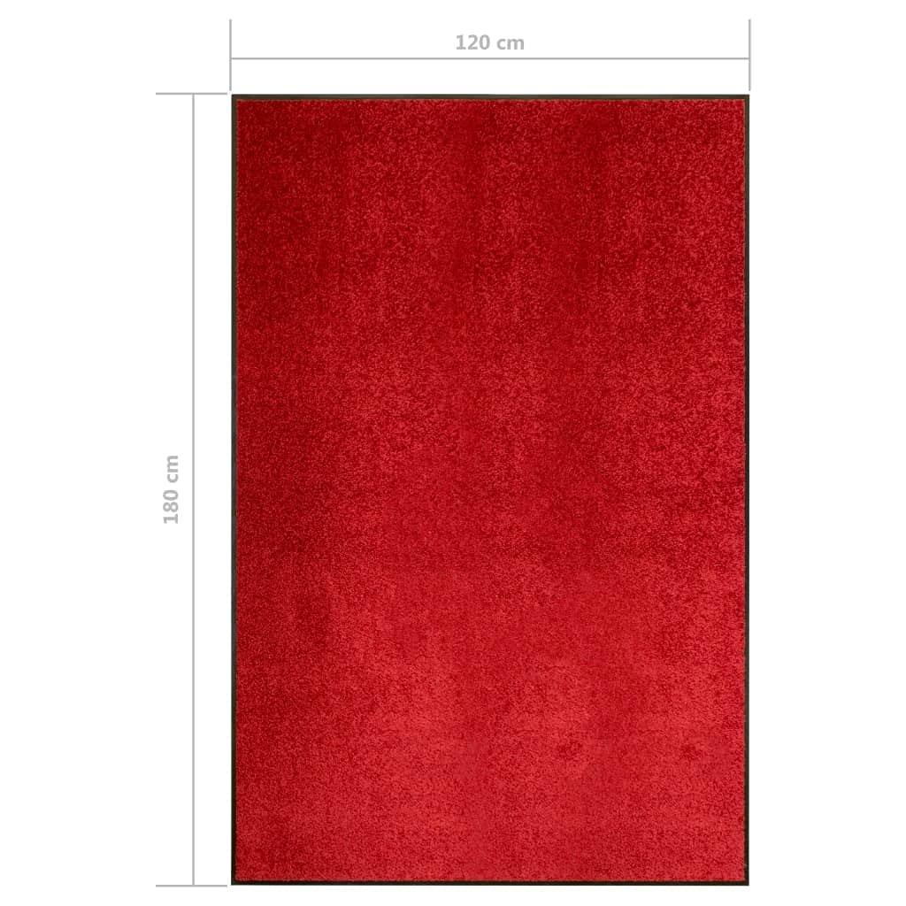 Zerbino lavabile, rosso, 180 x 120 cm, antiscivolo, grande