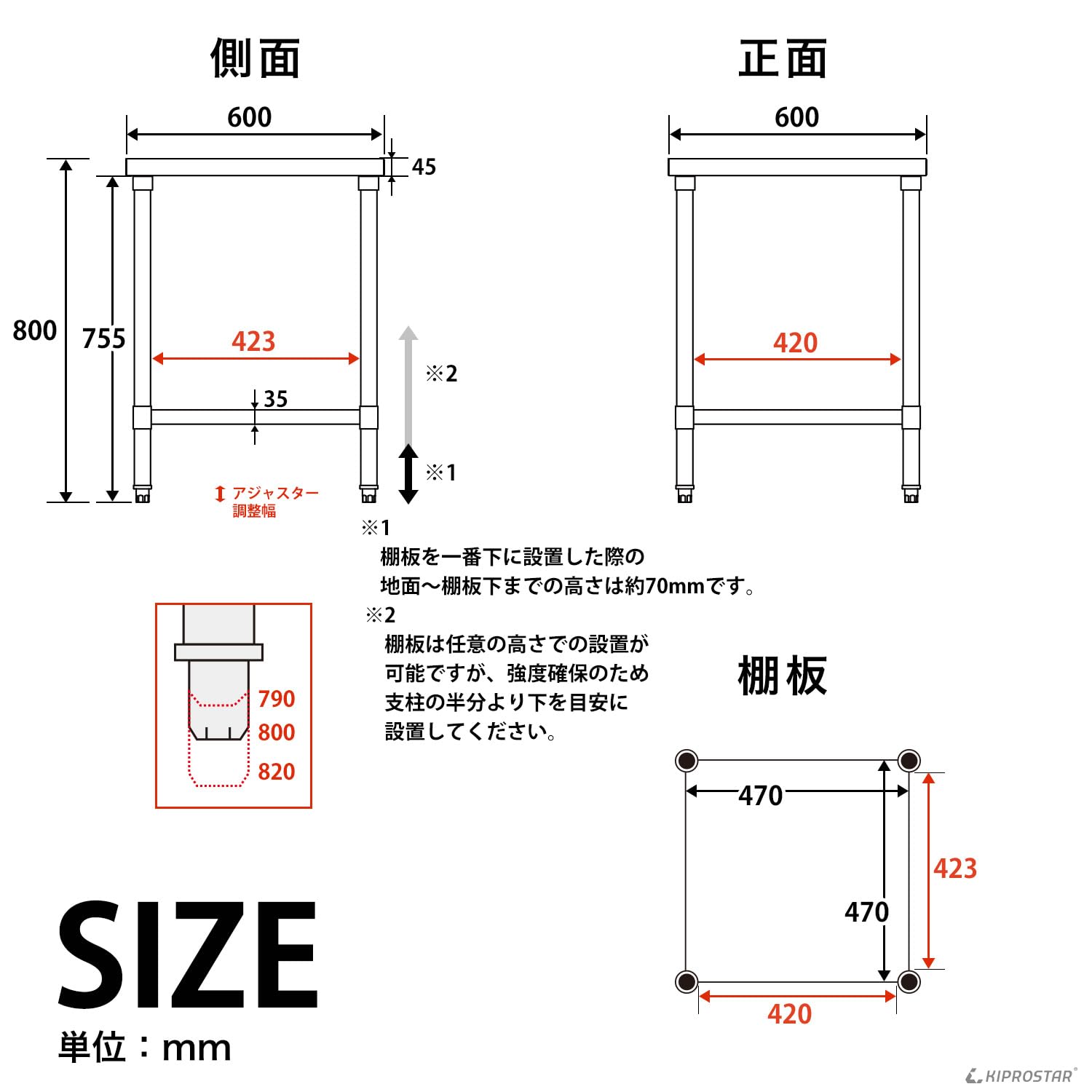 Amazon.co.jp: KIPROSTAR: ステンレス作業台