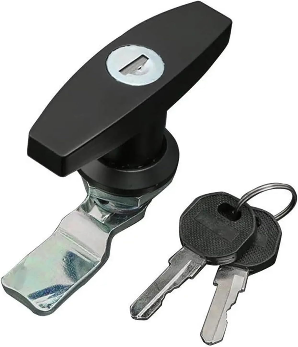 Truck T-Handle Lock with Keys Trailer Latch Camper RV Door Replacement Driving Electrical Controller Cabinet 1Pcs(Chrome)