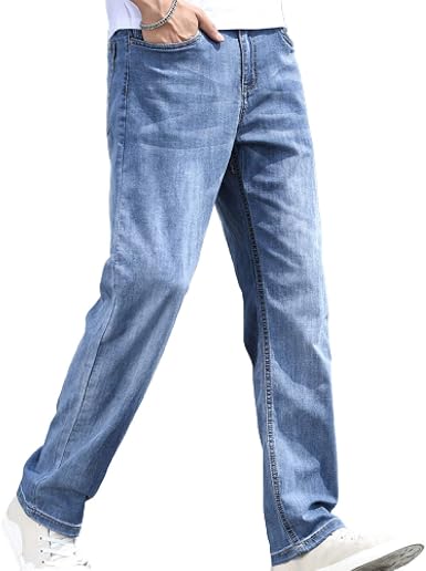 Amazon.com: Pantalones vaqueros clásicos de mezclilla de ajuste regular  clásico para hombre : Ropa, Zapatos y Joyería
