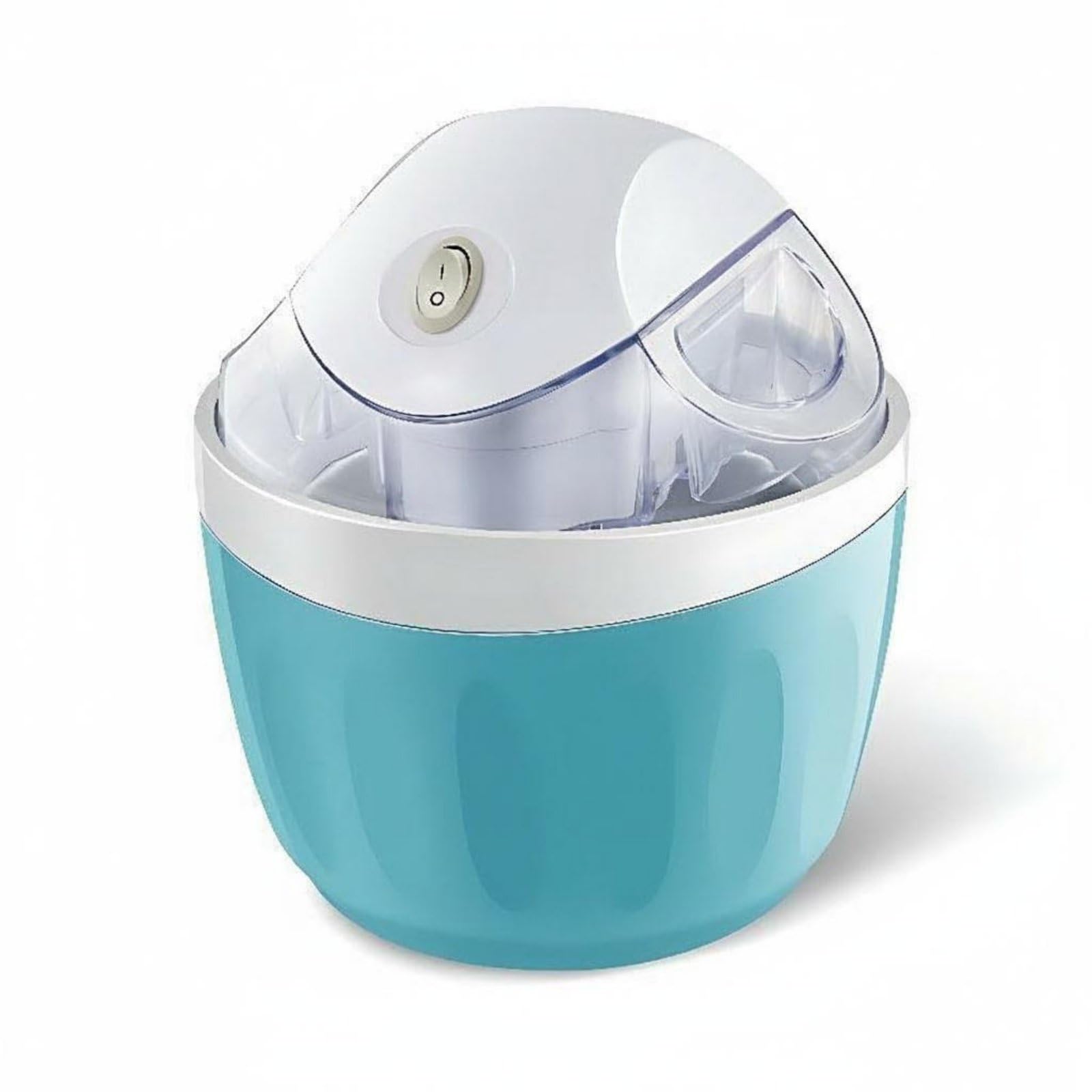 CE Certified Automatic Ice Cream Creator Child Lock Electric Ice Cream Machine Food-Grade Aluminum Chilled Dessert Creator Easy to Clean for Families, Kids, Family Kitchen, Blue, 500ML-image-4