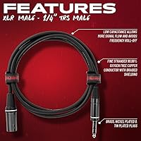 Vista 2 de de Gator Cases Serie Compositor Deluxe Cable XLR macho a TRS de 18 pulgadas, (GCWC-XLR-18INMTRS)