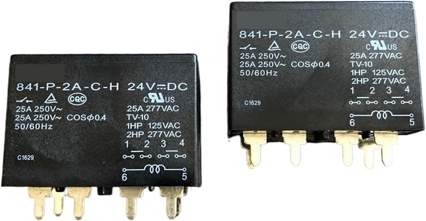 NWPNLXEA 841-P-2A-C-H-24VDC Power Relay 25A 277VAC 6 Pins