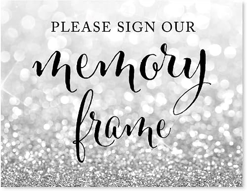 Miniatura 47 de Andaz Press Letreros de fiesta de boda, purpurina plateada brillante, 8.5 x 11 pulgadas, letrero de mesa de postre de recepción de barra de Food