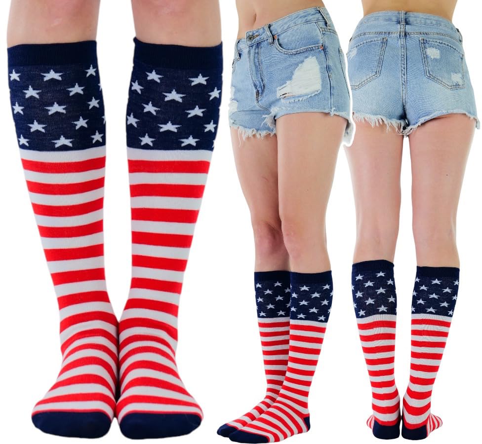 Image of ToBeInStyle Women's Colorful Patterned Design Knee High Socks