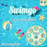 Genérico SWIMGO Juego de Buceo Acuático Bingo de Verano, 45 Fichas Sumergibles con 5 Cartas Impermeables, Juego de Piscina para Niños y Adultos
