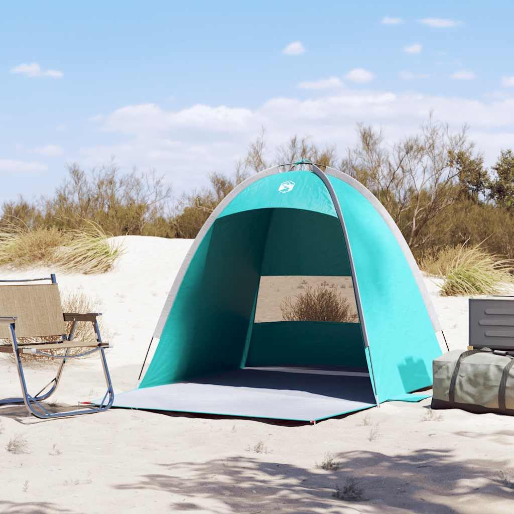 Tenda da spiaggia per 3 persone, verde mare, impermeabile, antivento, con custodia, facile da montare, protezione solare per spiaggia e giardino