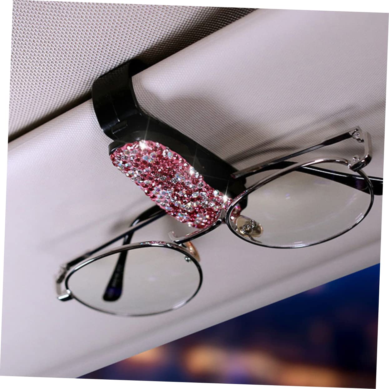 SOLUSTRE 15piezas Soporte De Gafas Brillantes Clip para Visera De Coche Organizador De Accesorios De Automóvil De Plata Rosa y