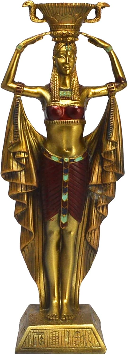 Fengshuibringluck Nubian Maiden Goddess Ancient Egyptian Beauty Resin Statue Indoor Office Decoration