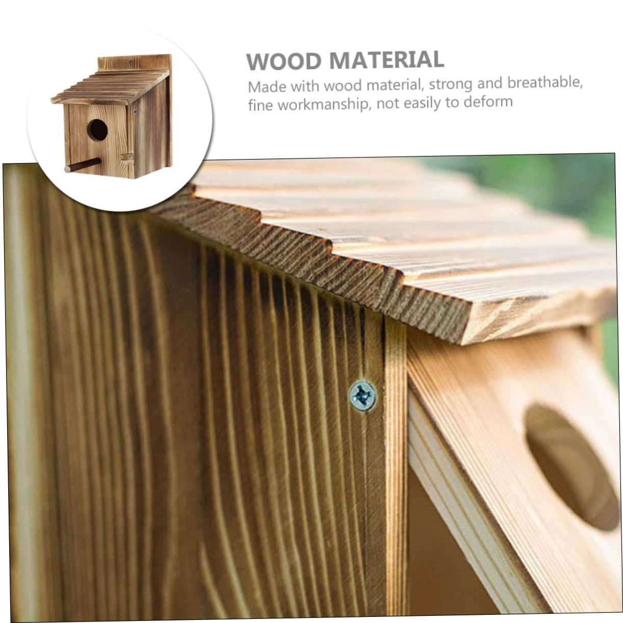 Hohopeti Nido Colgante para Pájaros de Madera Marrón para Jardín | Casa Pequeña Simple y Elegante, Apta para Jaula Larks y Aves, Cómoda, Resistente y Transpirable