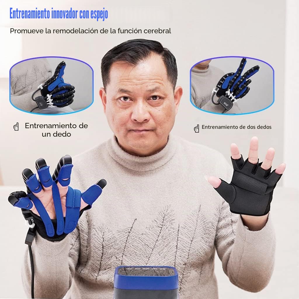 Guantes de Robot de rehabilitación, ejercitador de Dedos, ortesis de Dedo fortalecedor de Manos, para aliviar calambres y Pacientes con disfunción de Manos,Left-L Code