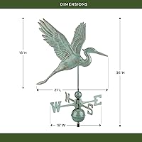 Vista 3 de Good Directions Veleta de garza azul agraciada, cobre verde azul