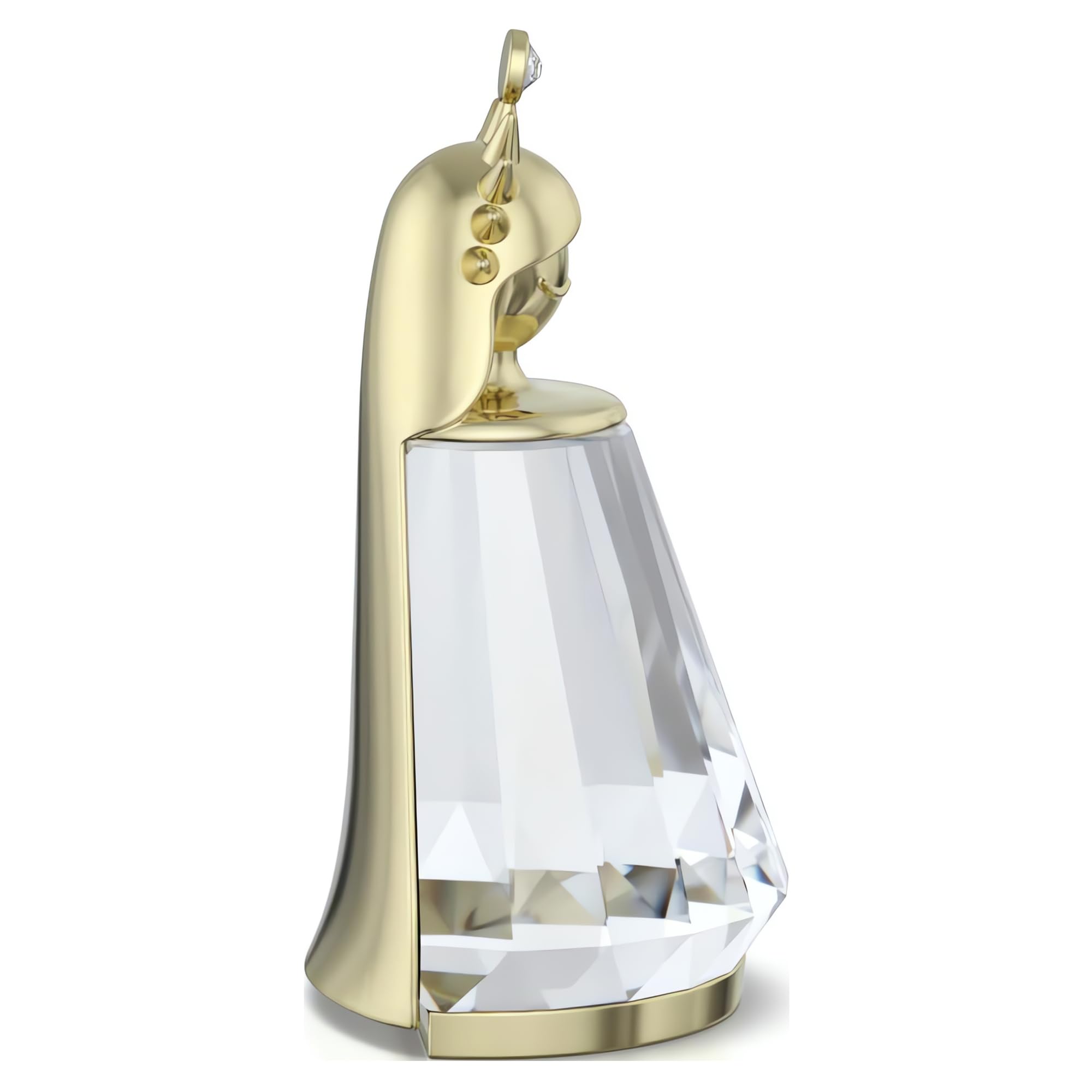 Swarovski Zodiac Virgo Figurine, Clear Faceted Crystal and Engraved Gold-Tone Metal, Part of the Zodiac Collection - Image 4