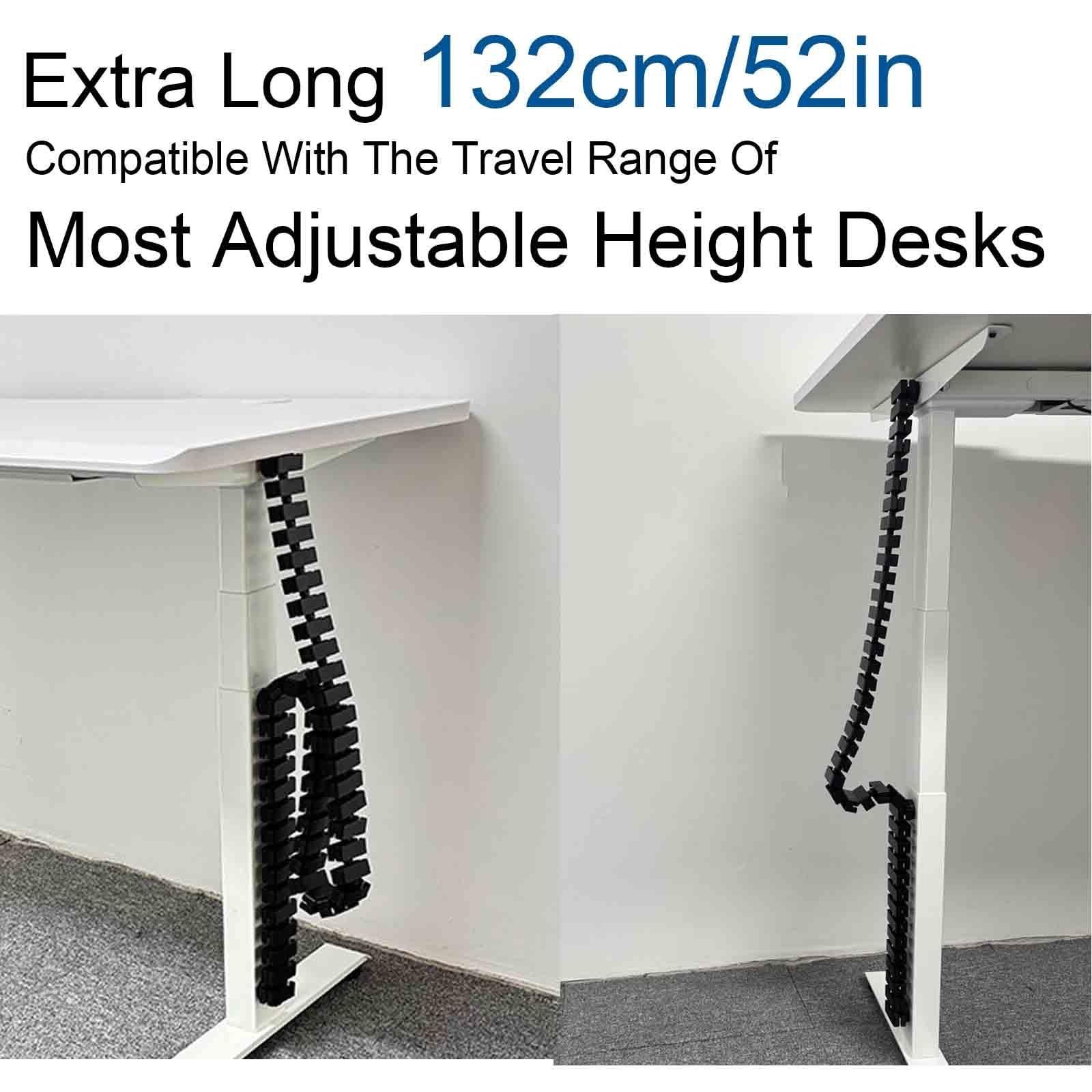 Cable Management para Escritorio Ajustable, Organizador Magnético Flexible De 132cm, Canal para Cables De Oficina Y Gaming Desk(White)