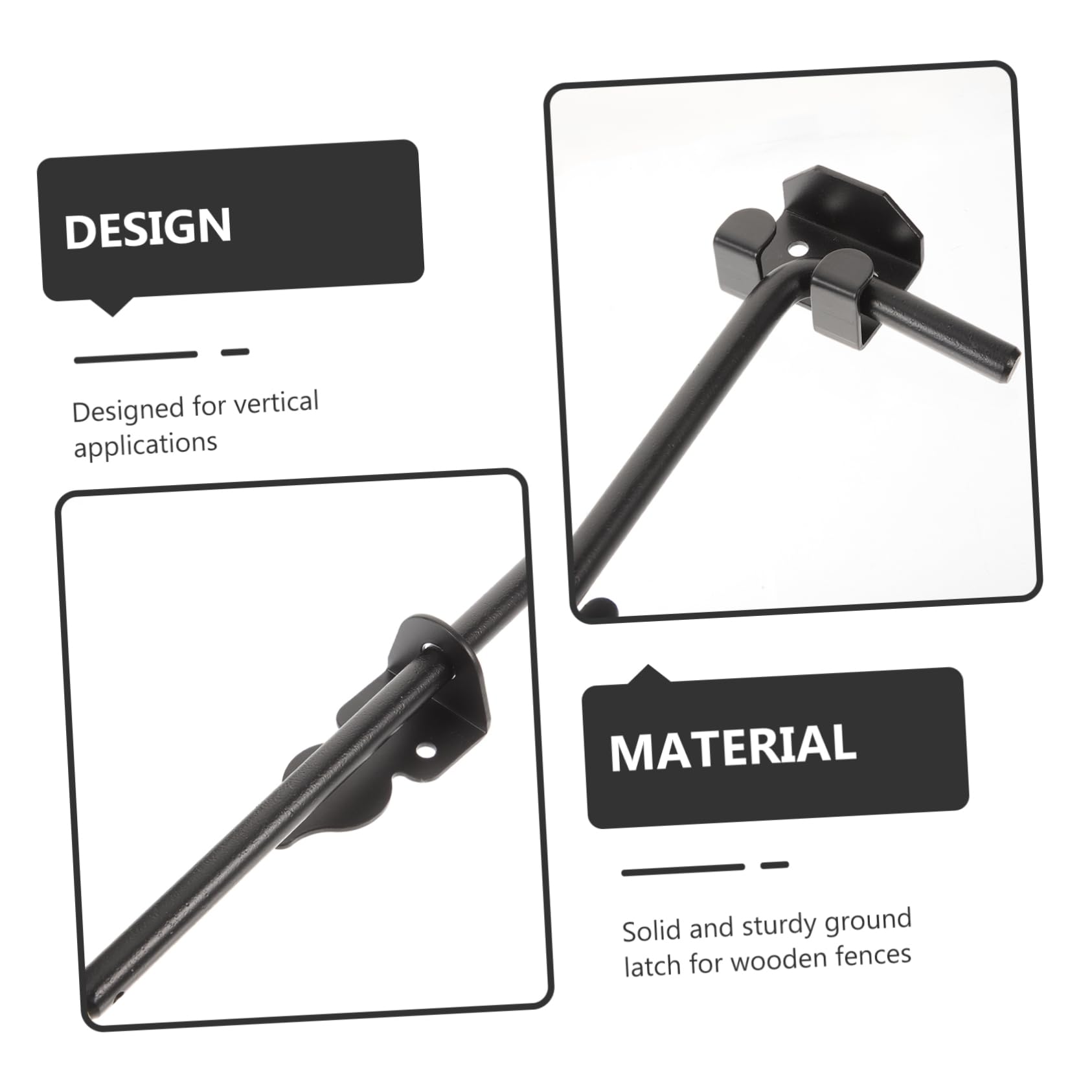 Loquet Renforcées en Fer Noir de Remise pour Porte Grandes Portes