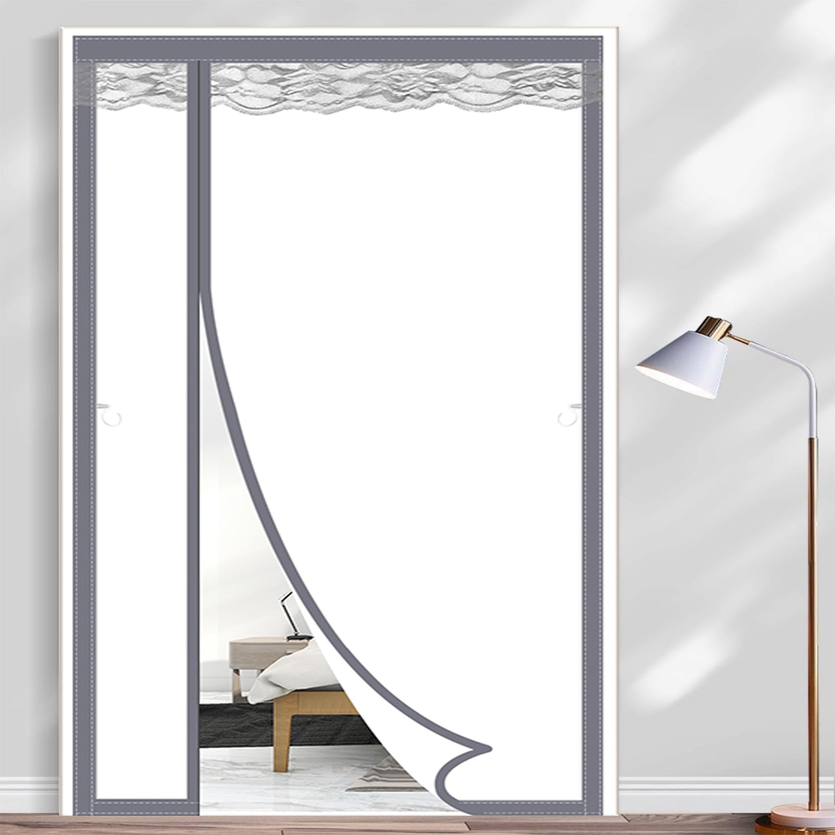 Rideau de porte magnétique coupe-vent pour isoler la cuisine et le balcon
