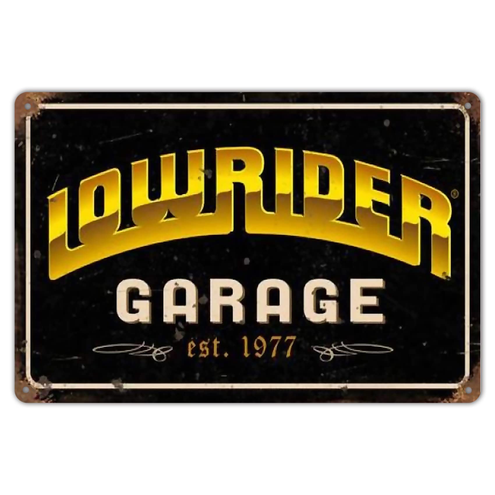 Metal Tin Sign Wall Decor Retro Lowrider Since 1977 Garage Man Cave Indoor Beer Shop Home Pub Coffee 12 x 8 Inch