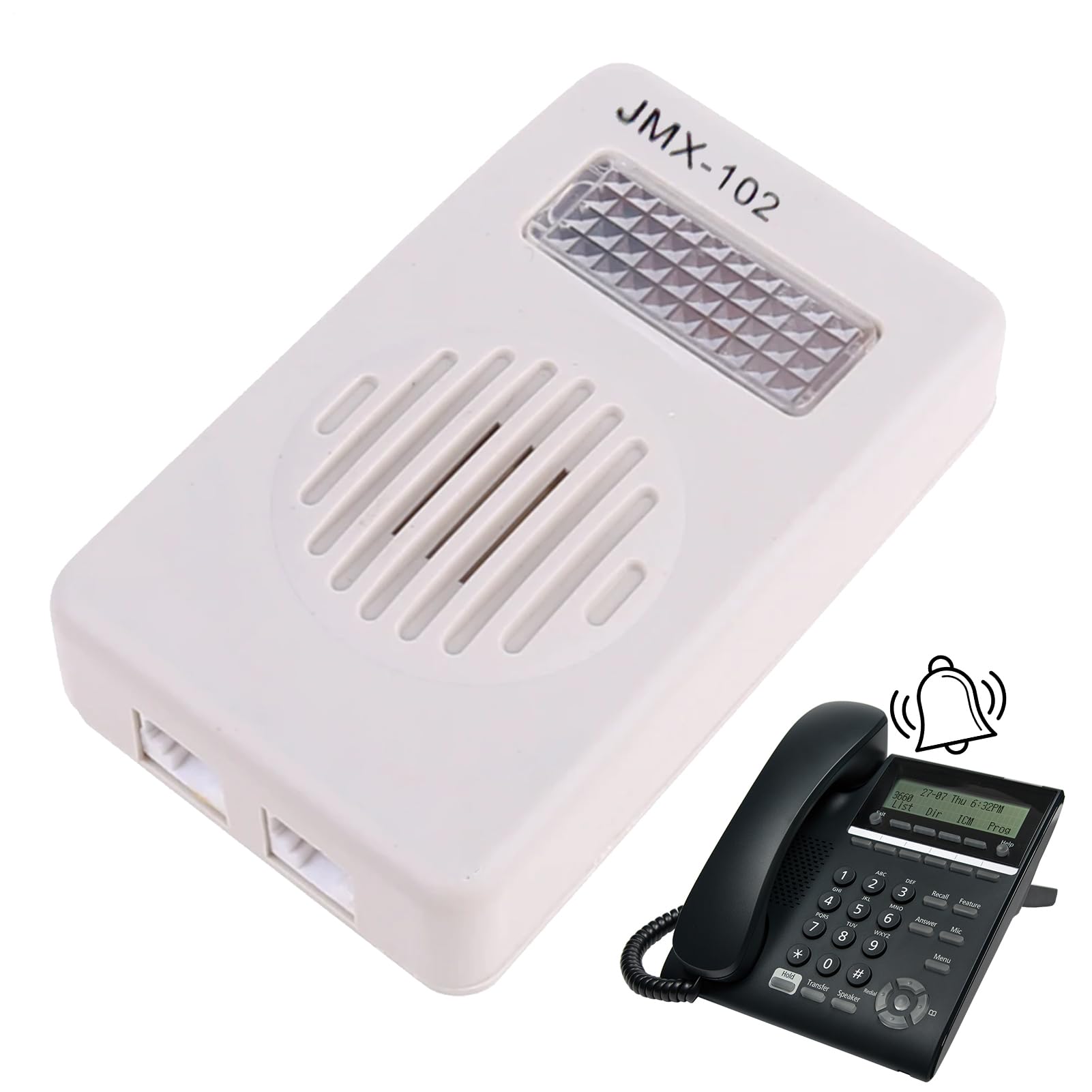 Loud Ringer Verstärker – Lautstärkeregler für Mobiltelefone 70 dB | LED-Anrufsignalbox, hörbare Smartphones und visuelle Ringverlängerung für eine Hörhilfe