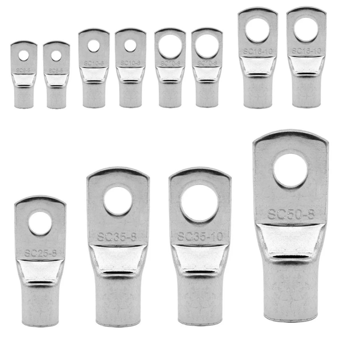 AARTERZZA 10/25/50/100pcs Copper Lug Ring Wire Connectors Cable Crimp Terminal SC6-6 SC6-8 SC10-6 SC10-8 SC16-6 SC25-6(SC10-8,7)