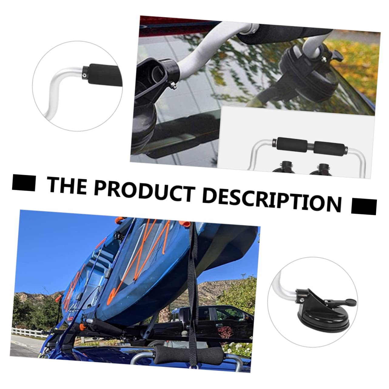 BRIGHTFUFU Boat Load Assist Suction Cup Kayak Canoe Roller Car Roof Loader Kayak Roof Loader 40kg Capacity