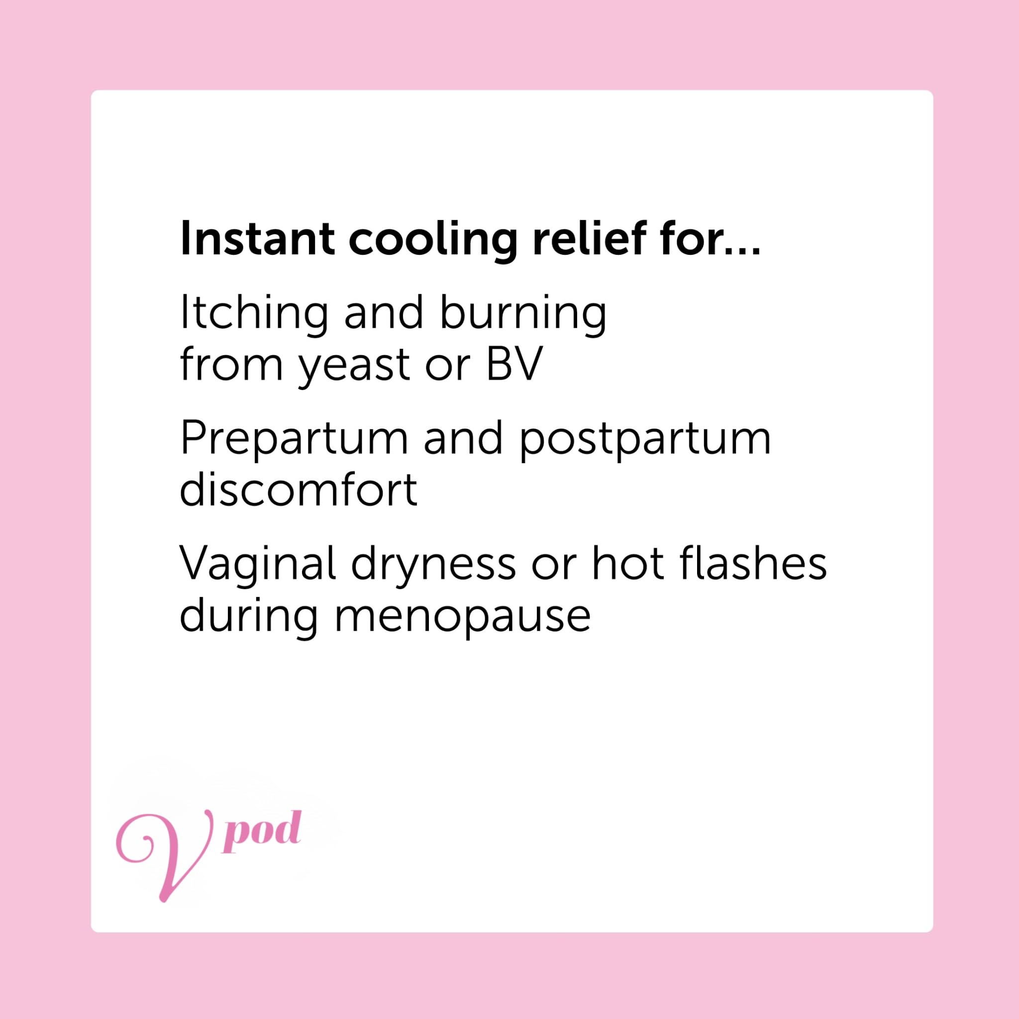 Feminine Cooling Gel Pod for Vaginal Discomfort | Single Use | Soothe Itching, Burning, Dryness & Swelling, Helps Yeast Infection, Peri-Menopause, Post-Partum Pain | Hypoallergenic, Odor-Free, 1 Pack