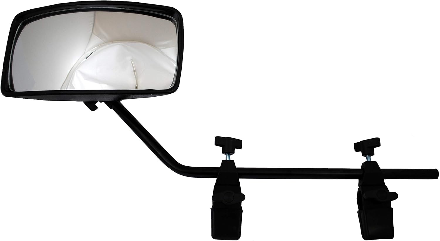 attwood 13066-7 Universal Adjustable Clamp-On Water Ski Rear View Boat Mirror, Black
