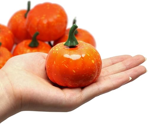 Miniatura 4 de Coolrunner realista minicalabazas artificiales realistas Paquete de 12 calabazas