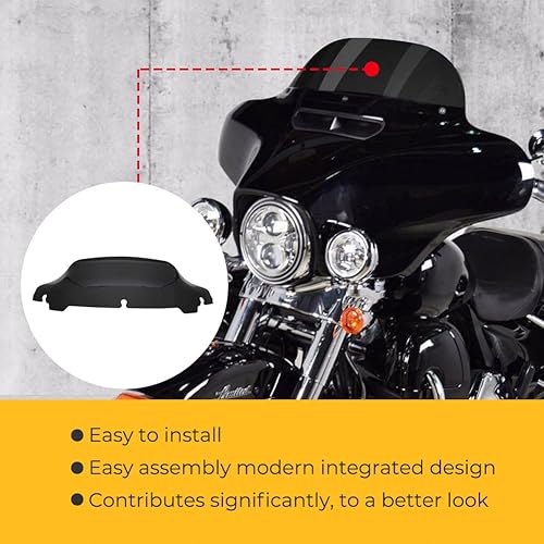 Miniatura 4 de AUTOVIC Parabrisas ondulado negro de 7 pulgadas para Harley Touring Electra Street Glide Ultra Limited Trike Trike Ultra Classic FLHT FLHX FLHXS
