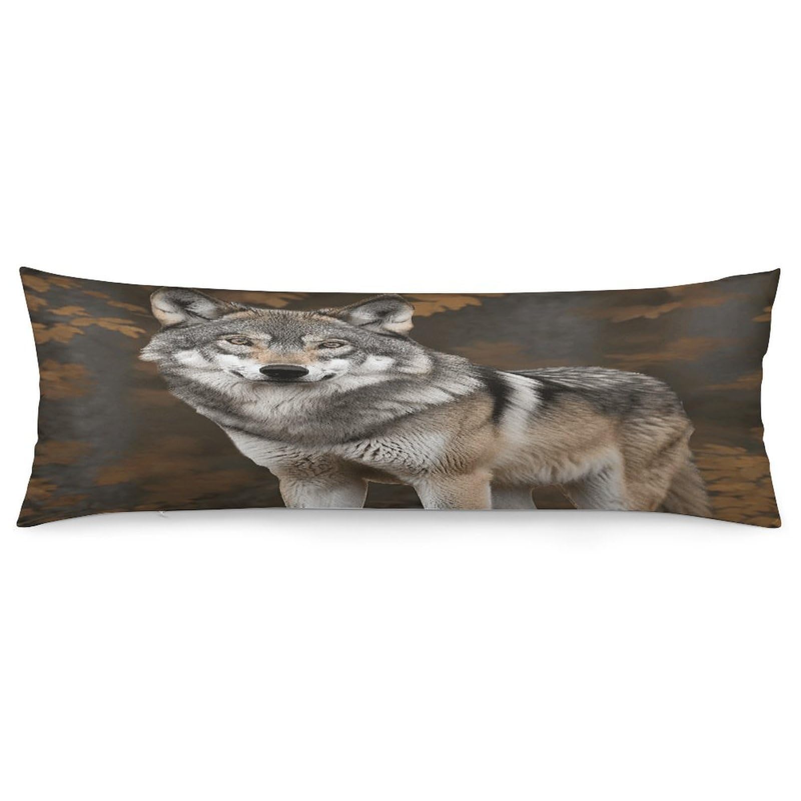 Body Pillow Pillowcase 19x53 Inch Wild Wild Gray Wolf Print Body Pillow Cover with Hide Zipper Super Soft Cozy Long Pillow Case Rectangle Long Body Lumbar Cushion Case for Bedroom