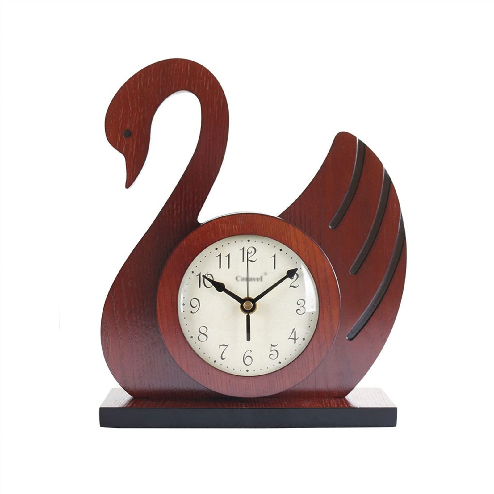Mantel Clocks Modern Simple Living Room Clock Wooden Silent Desk Creative Swan Shape Decorative Study Ornaments Decorate