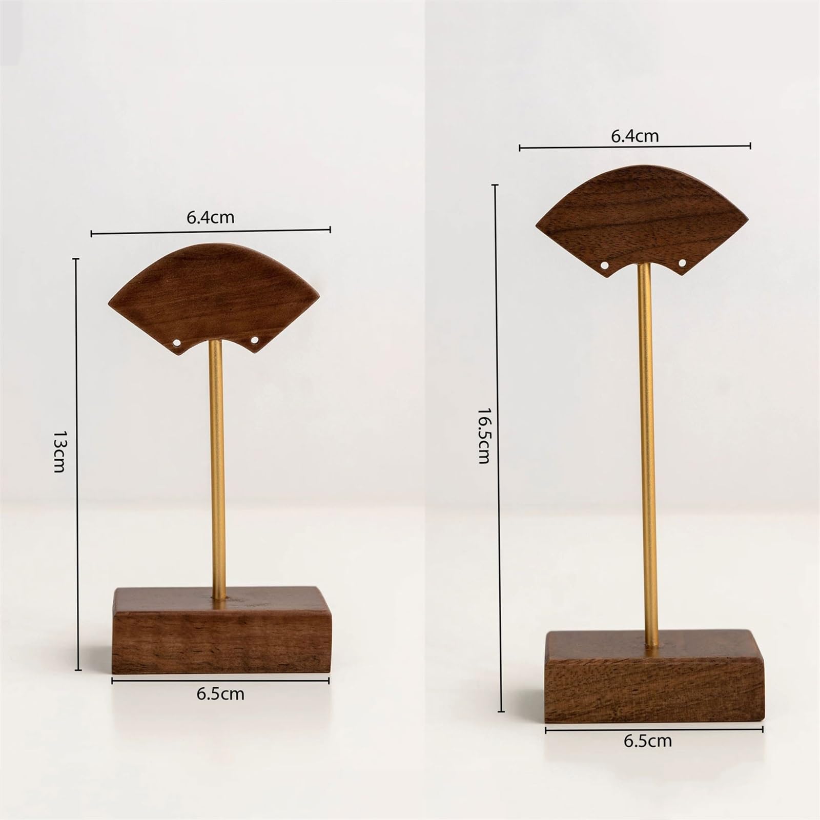 Schmuckaufbewahrung Fächerförmige Ohrring-Ausstellungsständer-Kombination aus Holz