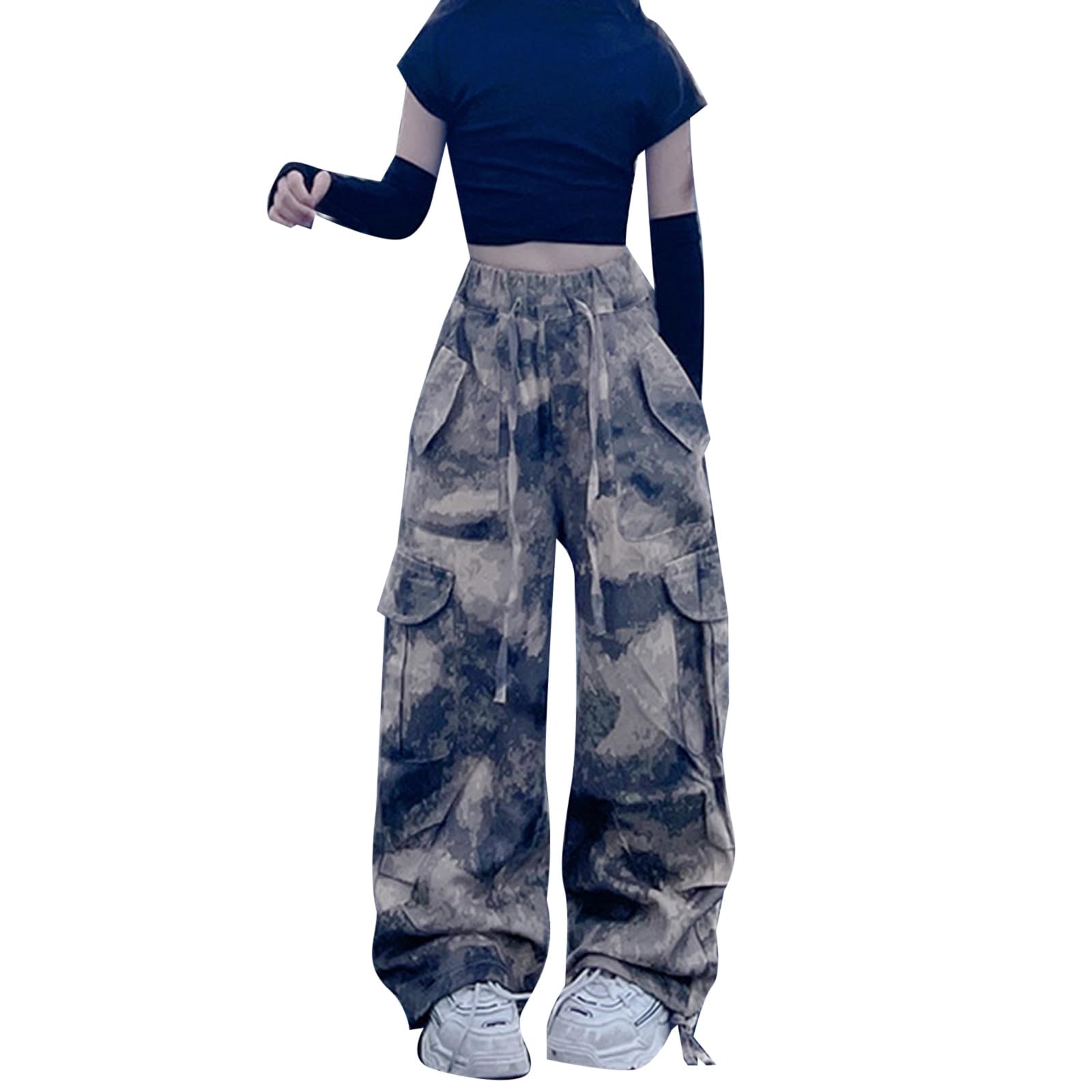 Pantalon Cargo Fille 3-14 Ans - Coupe Ample élastiquée - Tissu Confortable - Style Décontracté Streetwear