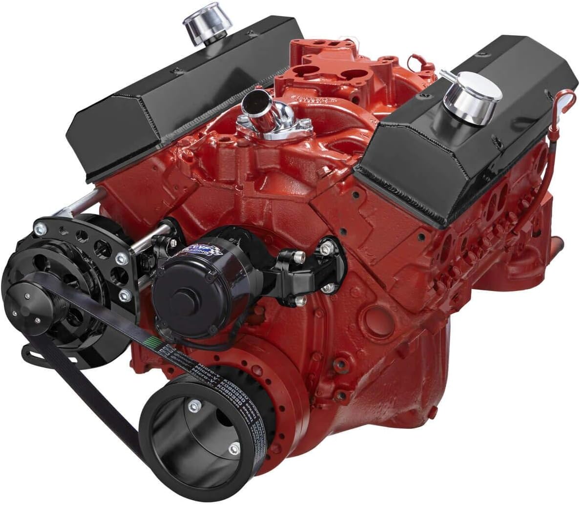 Black Small Block Chevy Serpentine Kit with Electric Water Pump