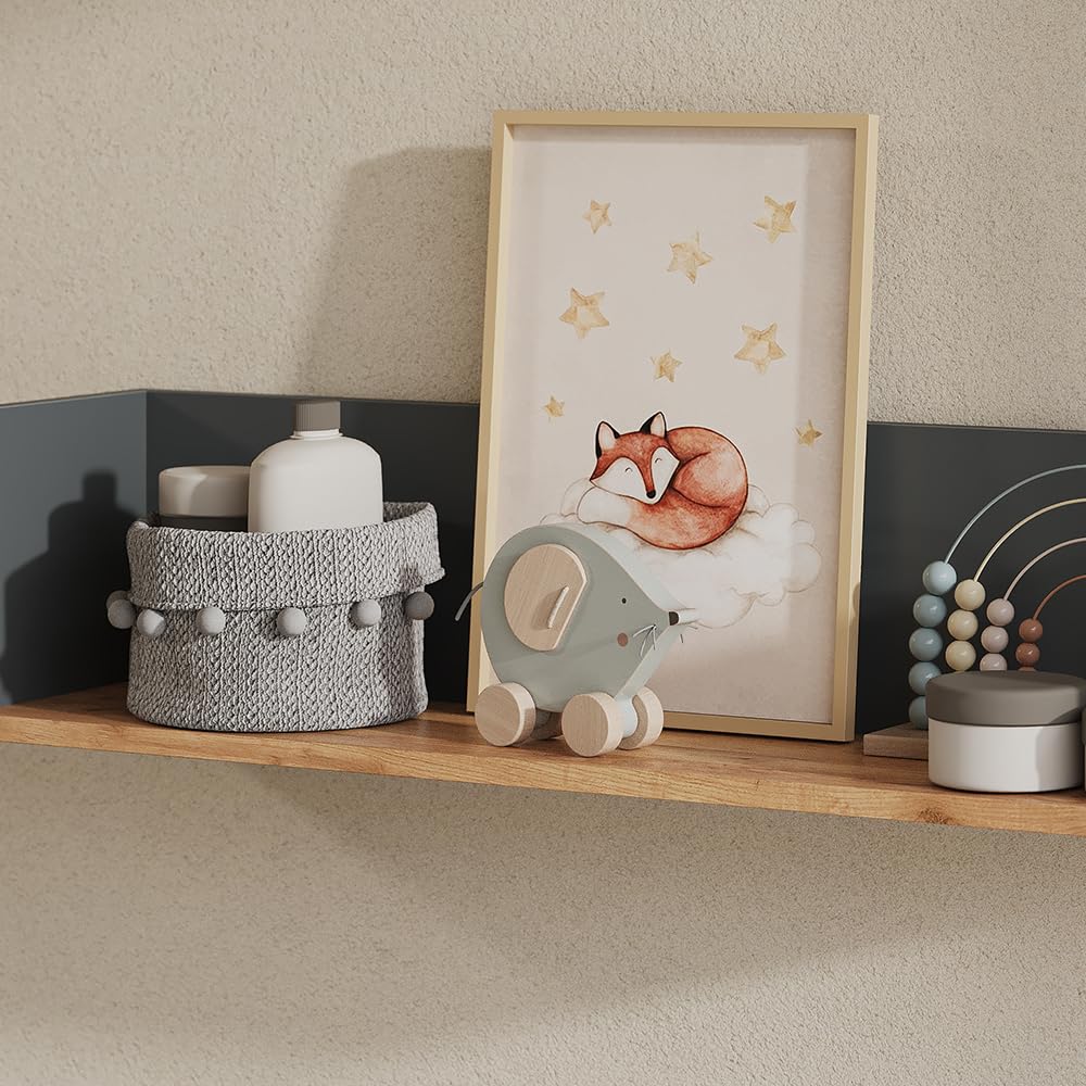 Vicco Étagère Murale Viktor, Anthracite/chêne doré, 93.4x20cm