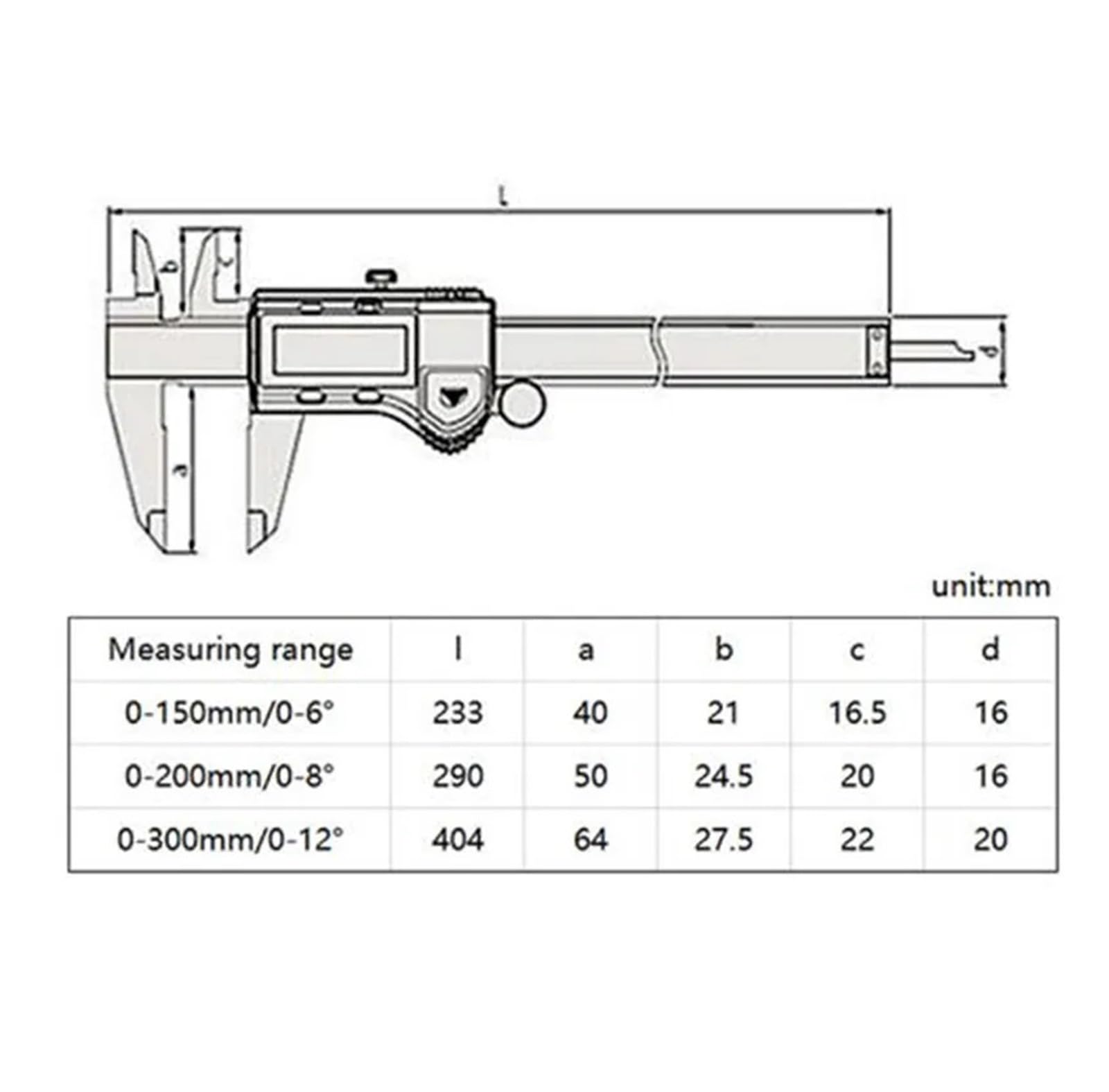 Calibrador digital, Calibrador digital absoluto Vernier 500-196, 12 pulgadas, 0-200 mm/pulgada, precisión de 0,01 mm, LCD, herramientas de medición electrónicas,Alta precisión(150mm)