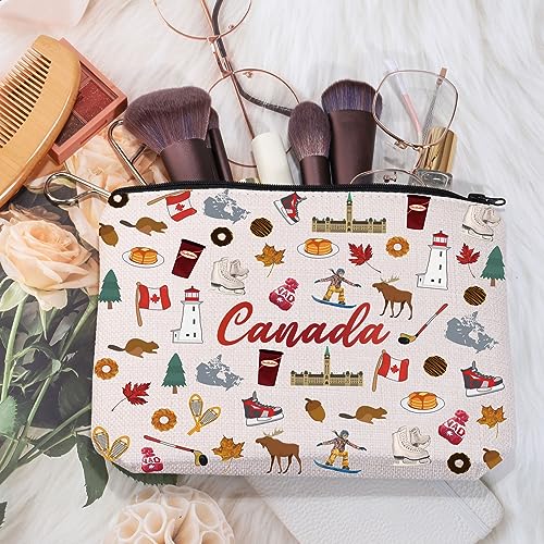 MYSOMY Canada Gift Canada Makeup Bag Canada Trip Toiletry Bag Canada Travel Bag Canadian Maple Leaf Makeup Zipper Pouch Bag (UK Canada Bag) - Image 2