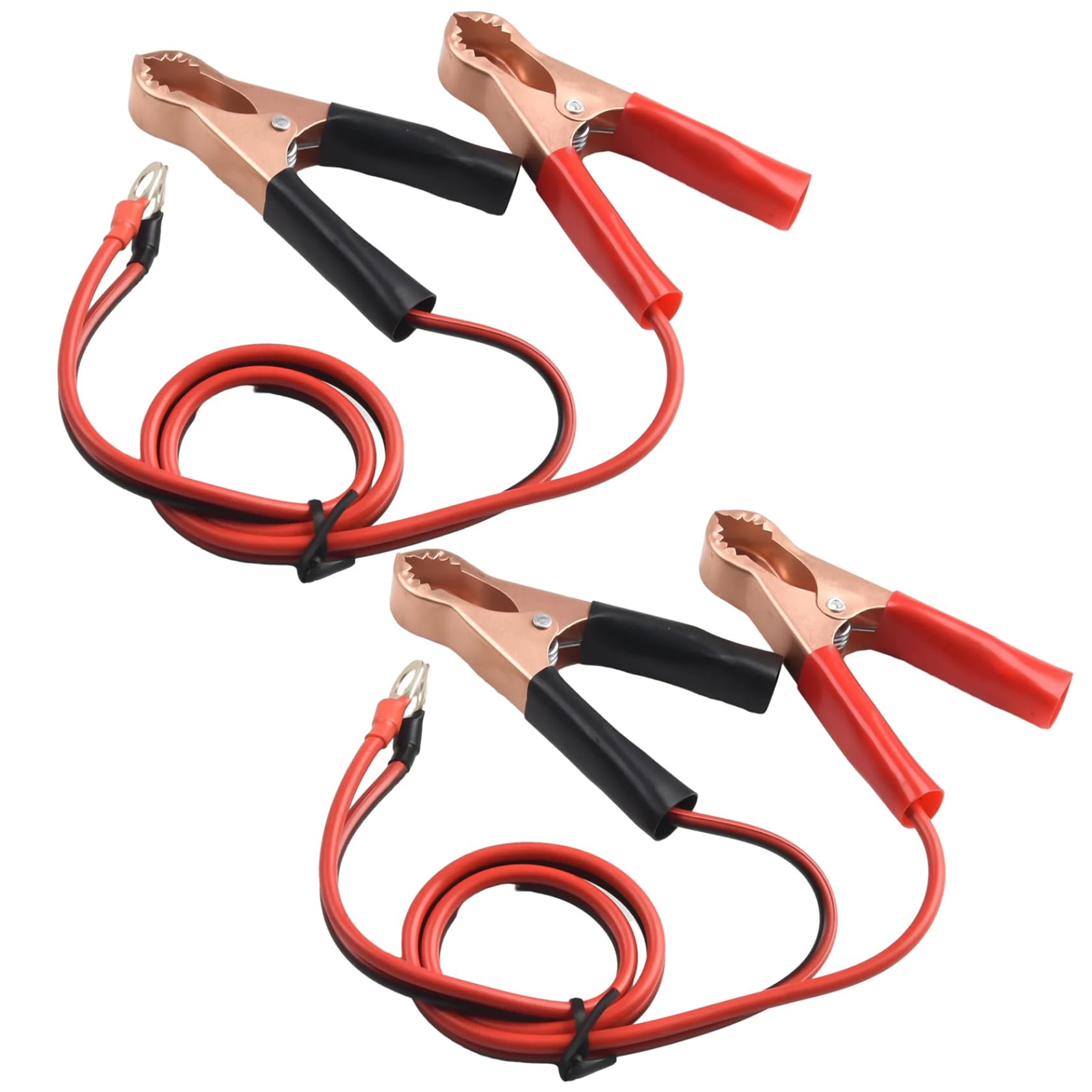 2Pcs Alligator Clips Electrical, 50A Insulated Alligator Clips with Wires, Black & Red Jumper Cables for Automotive Repair, Battery Charging, Electrical Testing Battery Clamps