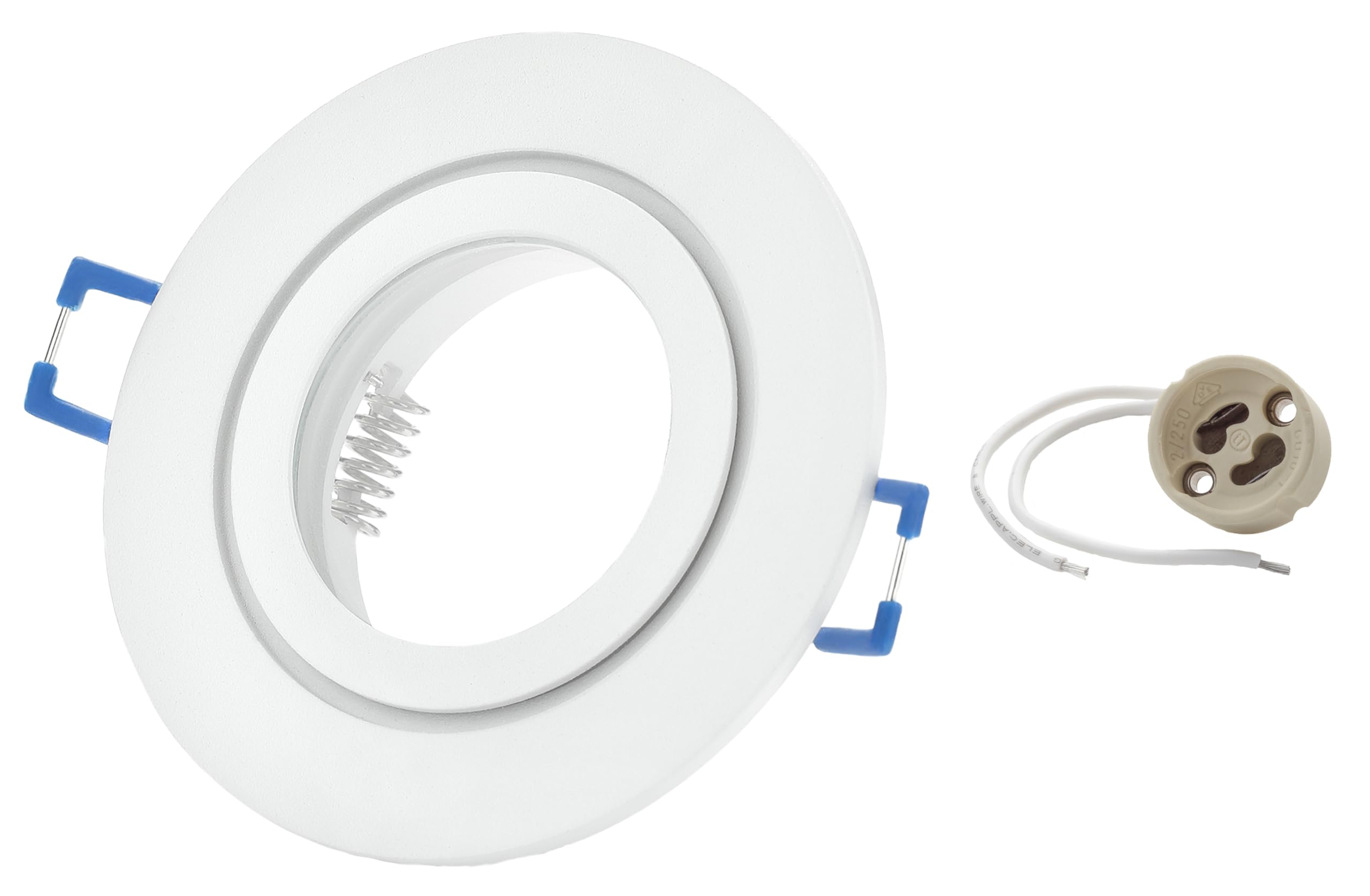 Sweet Led 4x marco empotrable incluido casquillo GU10 - IP44 focos empotrables para baño, focos LED empotrables redondos de aluminio - Ø 84mm, blanco
