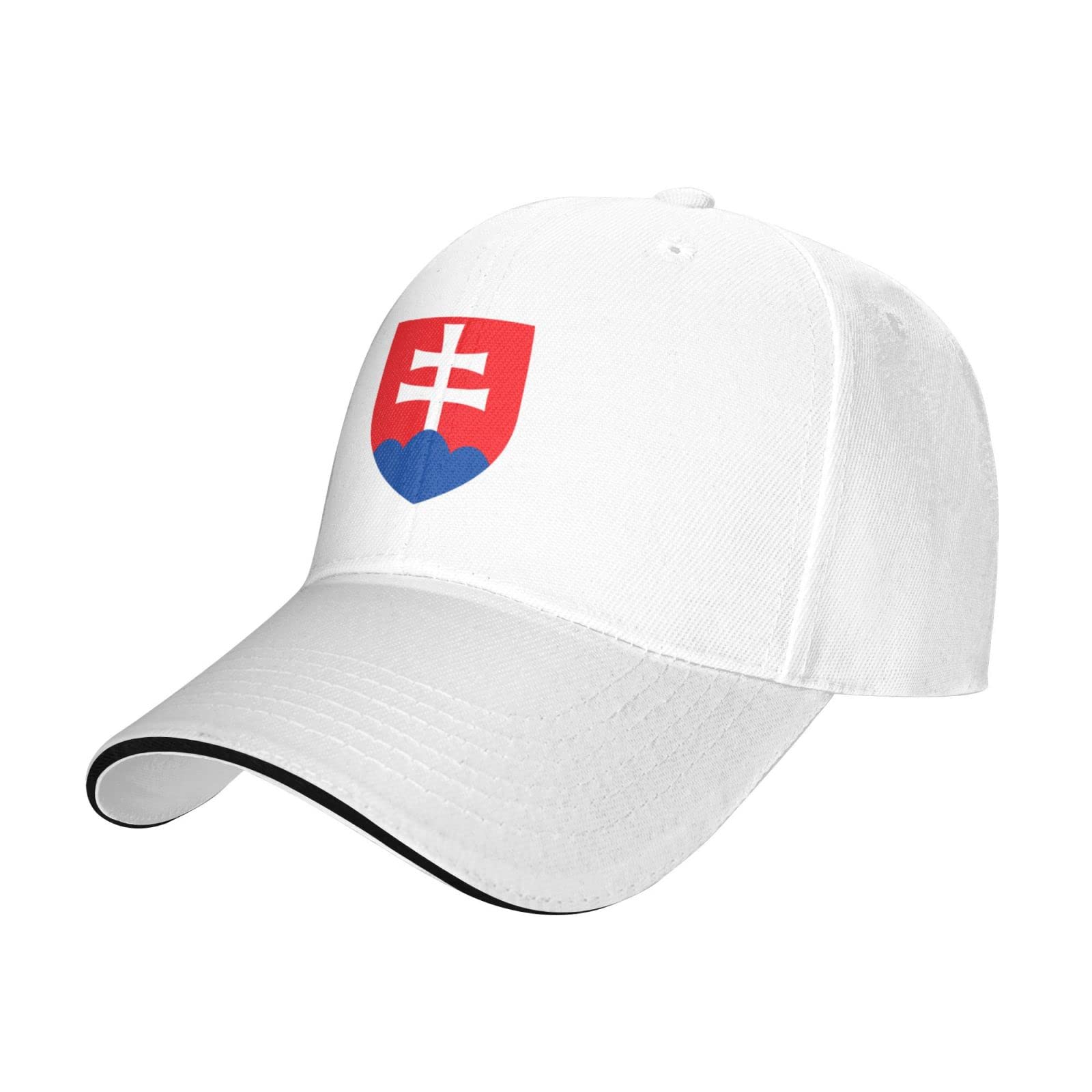 Loujin Unisex White Adjustable Coat Of Arms Of Slovakia Baseball Cap For Men Women Breathable Sports Hat Sun Hat