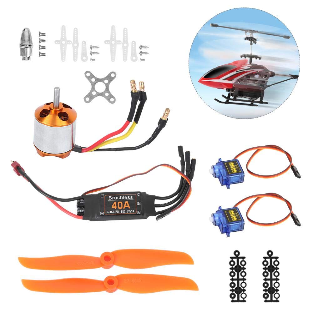 Componentes RC Helicóptero, Kit Profesional 40A ESC 2300KV Motor sin Escobillas 9G Servo Hélice, Componentes RC Avión Todo en para Modelismo RC, Drones, Helicópteros RC y Aviones RC