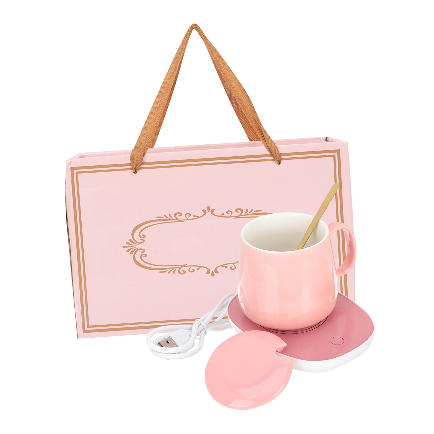 BESTonZON 1 Ensemble Chauffe-Tasse Automatique fe-Bougie Bureau USB Plaque À Café Cappuccino