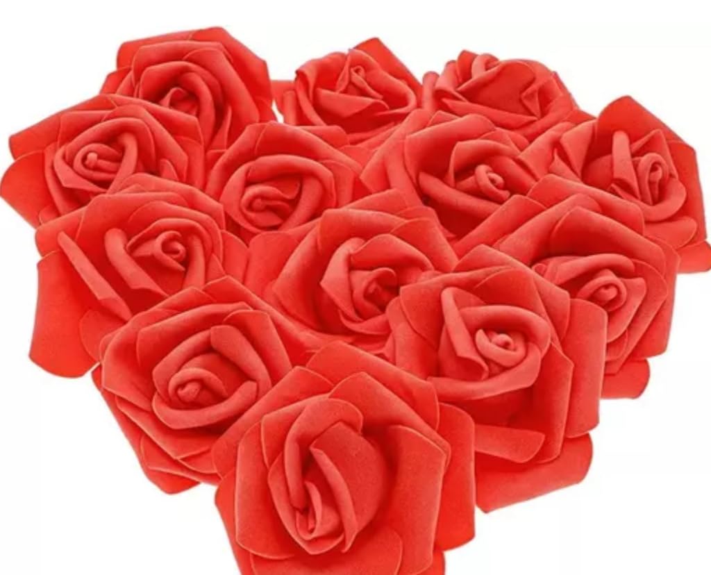 MEHRANSH®Artificial Big Foam Rose Flowers for Decoration/Art and Craft Work/Hairstyle and Tiara Making/Gift Packing/Card Making (Pack of 12 Pieces)(Size-5 cm Each) (Color-Red) (B0CTQDH3ZQ) Amazon Price History, Amazon Price Tracker