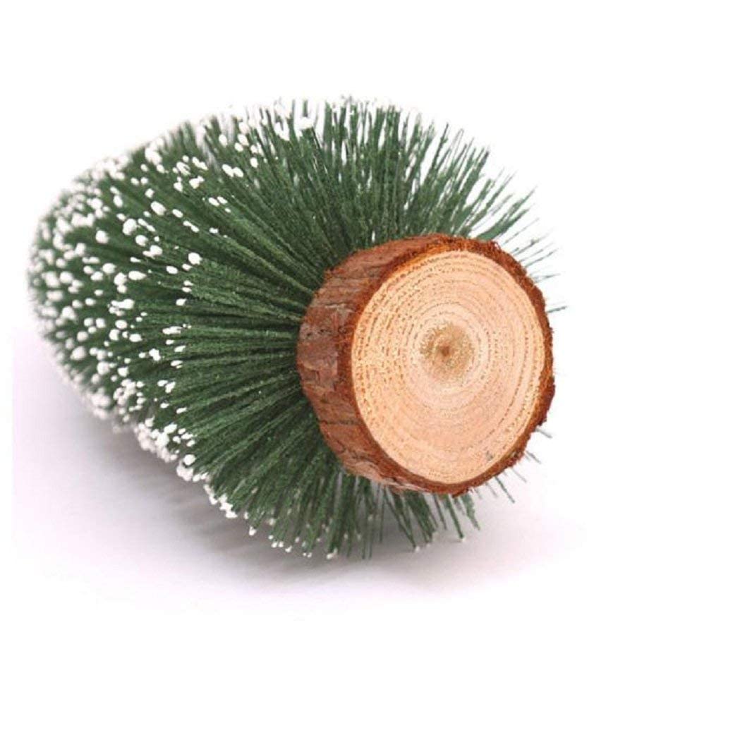 CraftVatika Artificial Mini Christmas Tree Miniature Table Decor Tree with Wooden Base - Christmas Xmas Tree for Home Office Living Room Decor - Christmas Decoration, Xmas Gifts for Office (Set of 1) 2