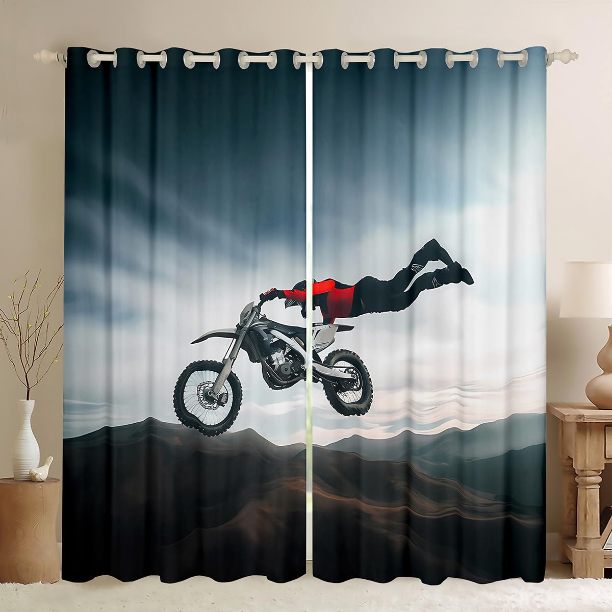 Amazon.co.jp: モトクロス ライダー カーテン 寝室 エクストリーム