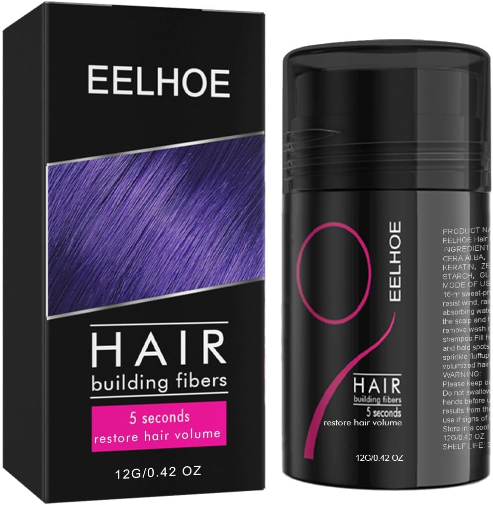 – Irovami Hair Thickening Fiber Powder 12g Hair Building Fibers Increase Hair Hair Loss Concealer for Men and Women Instantly Fuller Hair
