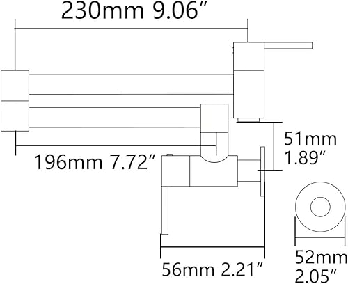 Grifo plegable cuadrado de latón macizo montado en la pared doble interruptor plegable fregadero de cocina grifo de llenado de olla titanio oro