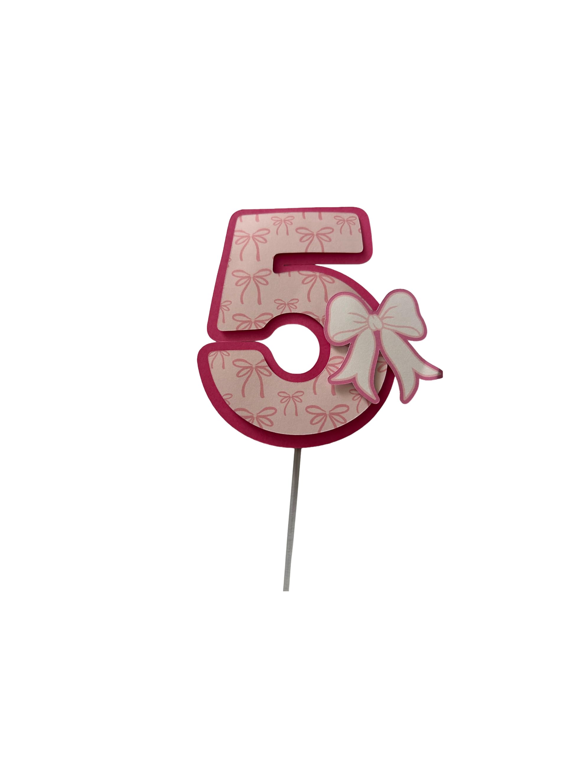 Number 5 Cake Topper (Bow)